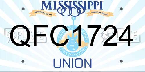 QFC1724 Mississippi License Plate