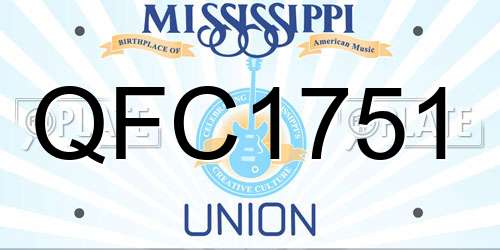 QFC1751 Mississippi License Plate