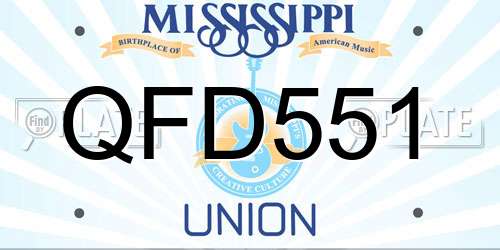 QFD551 Mississippi License Plate