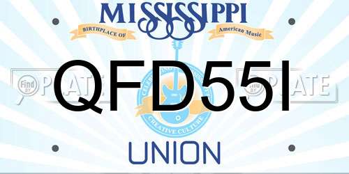 QFD55I Mississippi License Plate