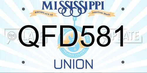 QFD581 Mississippi License Plate