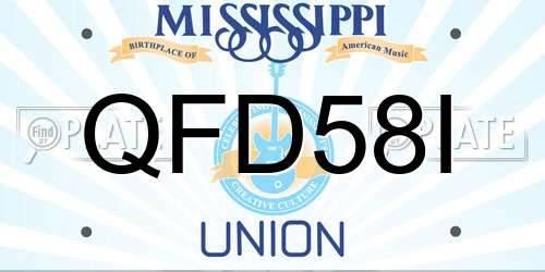 QFD58I Mississippi License Plate