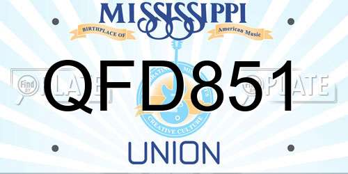 QFD851 Mississippi License Plate
