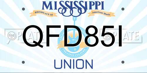 QFD85I Mississippi License Plate