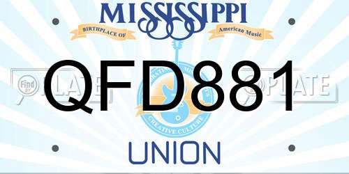 QFD881 Mississippi License Plate