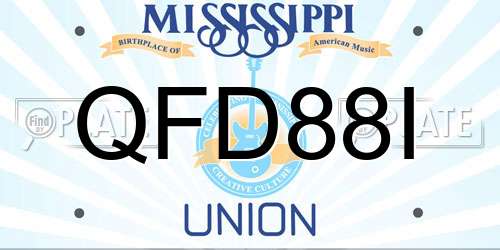 QFD88I Mississippi License Plate