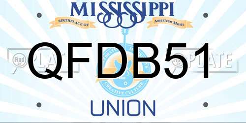 QFDB51 Mississippi License Plate