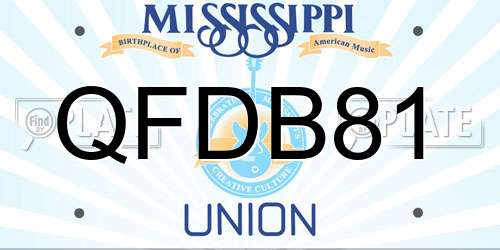 QFDB81 Mississippi License Plate