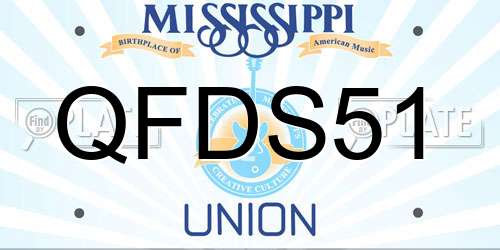 QFDS51 Mississippi License Plate