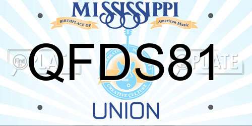 QFDS81 Mississippi License Plate