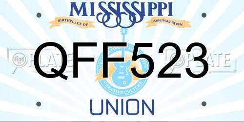 QFF523 Mississippi License Plate