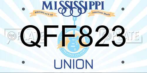 QFF823 Mississippi License Plate