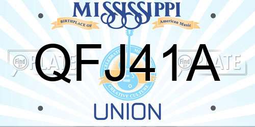 QFJ41A Mississippi License Plate
