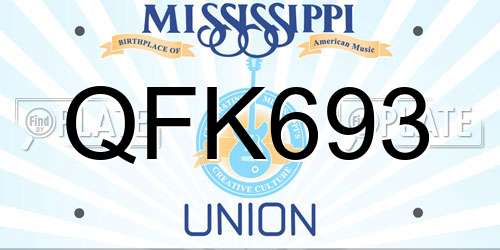 QFK693 Mississippi License Plate