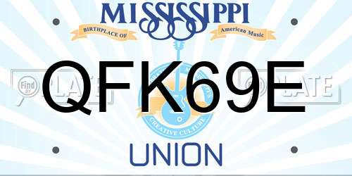 QFK69E Mississippi License Plate
