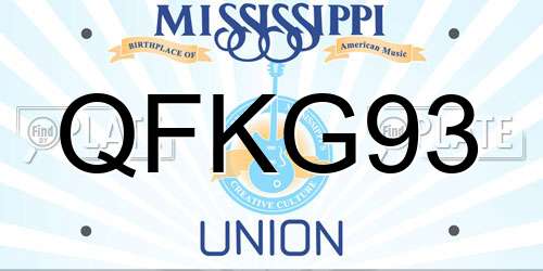 QFKG93 Mississippi License Plate