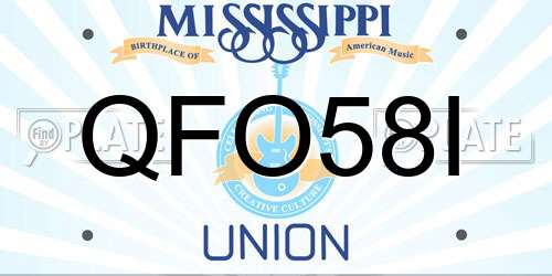 QFO58I Mississippi License Plate
