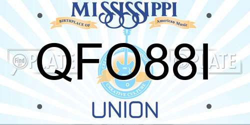 QFO88I Mississippi License Plate