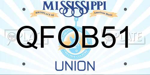 QFOB51 Mississippi License Plate