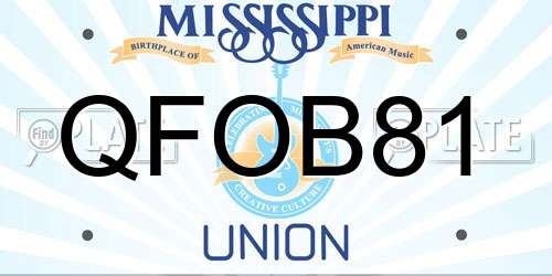 QFOB81 Mississippi License Plate