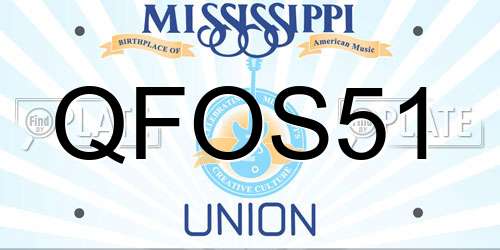 QFOS51 Mississippi License Plate