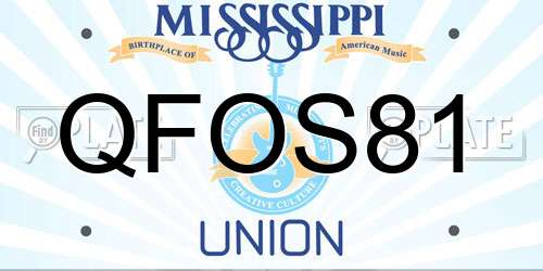 QFOS81 Mississippi License Plate