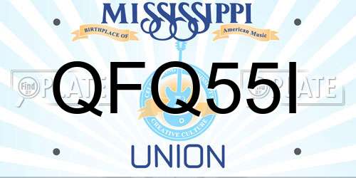 QFQ55I Mississippi License Plate