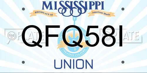 QFQ58I Mississippi License Plate