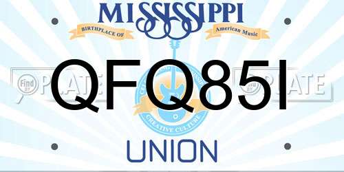 QFQ85I Mississippi License Plate