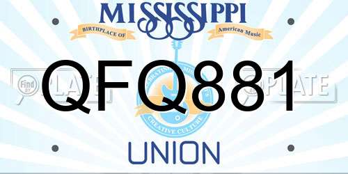 QFQ881 Mississippi License Plate