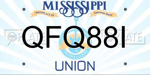 QFQ88I Mississippi License Plate