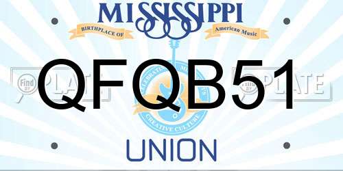 QFQB51 Mississippi License Plate