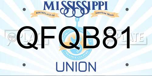 QFQB81 Mississippi License Plate