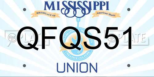 QFQS51 Mississippi License Plate
