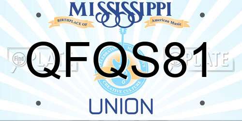 QFQS81 Mississippi License Plate