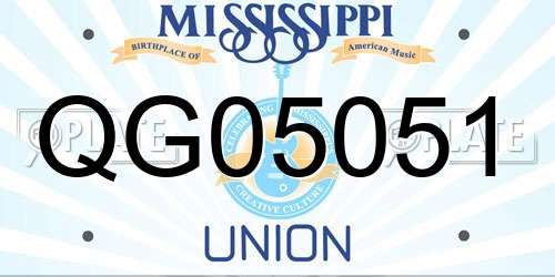QG05051 Mississippi License Plate