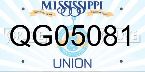 QG05081 Mississippi License Plate
