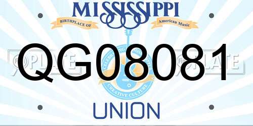 QG08081 Mississippi License Plate