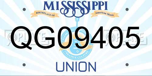 QG09405 Mississippi License Plate