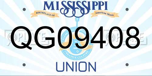 QG09408 Mississippi License Plate