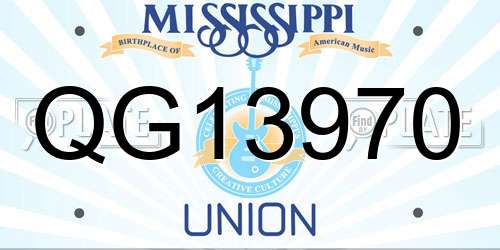QG13970 Mississippi License Plate