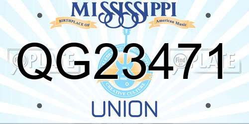 QG23471 Mississippi License Plate