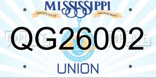 QG26002 Mississippi License Plate