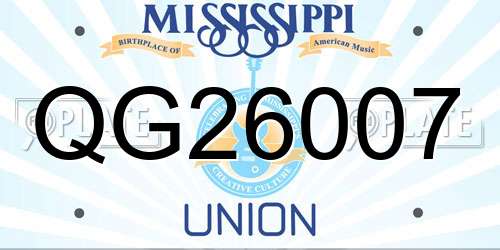 QG26007 Mississippi License Plate