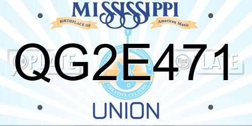 QG2E471 Mississippi License Plate