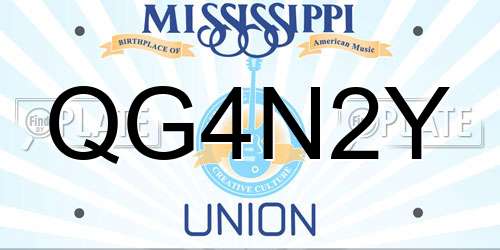 QG4N2Y Mississippi License Plate
