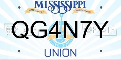 QG4N7Y Mississippi License Plate