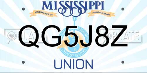 QG5J8Z Mississippi License Plate