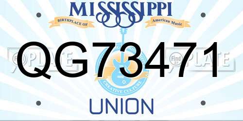 QG73471 Mississippi License Plate