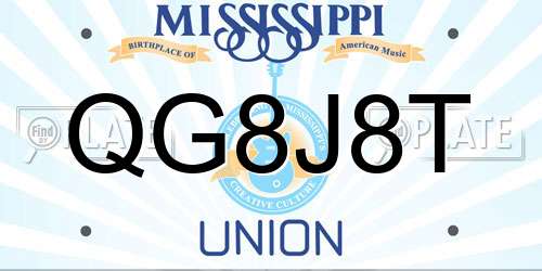 QG8J8T Mississippi License Plate